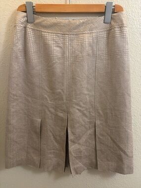Neutral Pleated Front A-Line Women's Skirt